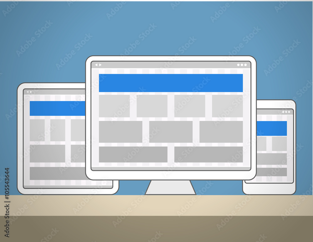 Poster Adaptive design layouts. Web site page templates collection on d