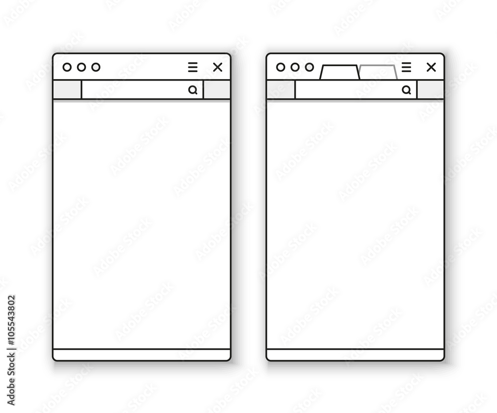 Poster Opened browser window template. Past your content into it 