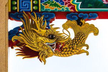 Golden dragon statue.