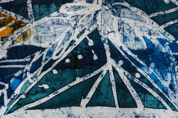 Geometry, hot batik, background texture, handmade on silk, abstract surrealism art