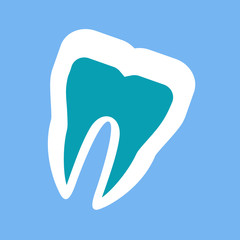 Silhouette of a Healthy Tooth Design Flat