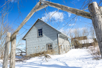 Old barn in winter season