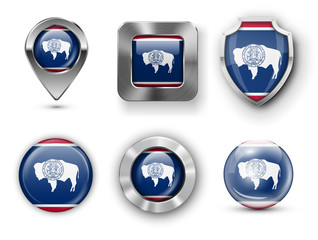 USA State Flag Badges