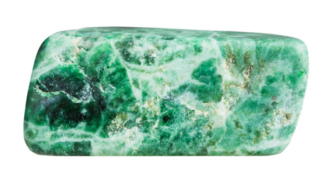 pebble of green jadeite mineral gem stone