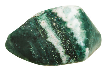 pebble of Chlorite mineral gemstone isolated