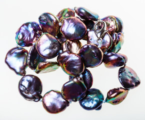 tangled necklace from iridescent nacre beads