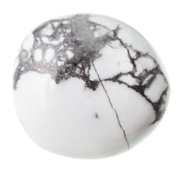 tumbled Howlite mineral gemstone isolated