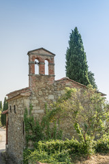 Fototapeta na wymiar The small Church of Mountain in the hills of Cortona, Tuscany, Italy