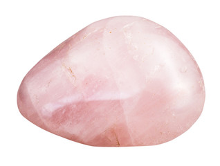 tumbled rose quartz mineral gem stone isolated - obrazy, fototapety, plakaty
