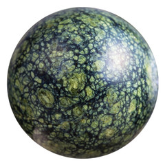 ball from green serpentine mineral gemstone