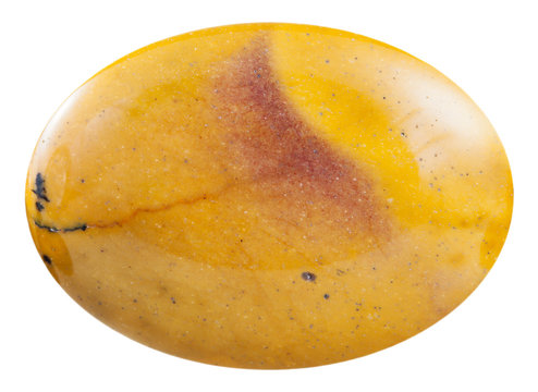 cabochon from yellow mookaite mineral gemstone