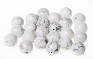 many beads from white howlite gemstone