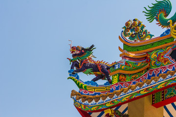 Close up to colorful temple,chinese style