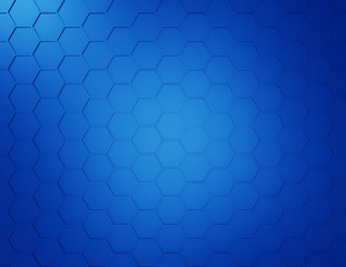 Abstract blue background with hexagons and wires