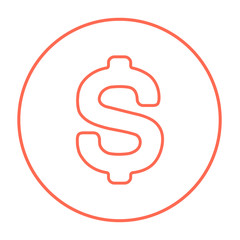 Dollar symbol line icon.