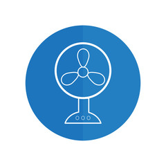 The fan icon. fan, ventilator, blower, propeller symbol. Flat Vector illustration. blue icon