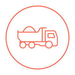 Dump truck line icon.