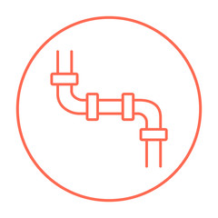 Water pipeline line icon.