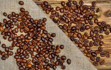 coffee beans on a linen cloth