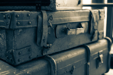 Vintage leather suitcase.