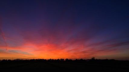 Obraz premium Kolorowe niebo zachód słońca