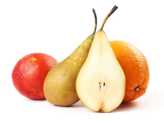 fruits on a white background