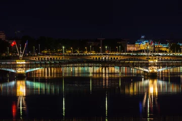 Foto op Plexiglas Cityscape of Lyon, France at night © dvoevnore
