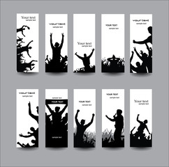 Advertising banners for sports championships and music concerts.
