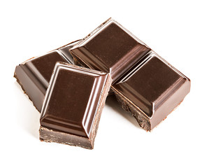 Chocolate bars isolated on a white background.