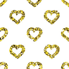 Glitter heart seamless pattern. 