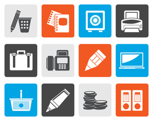 Flat Business, Office and Finance Icons - Vector Icon Set