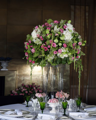 Fototapeta na wymiar Hydrangea Floral Arrangement in Vase