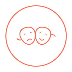Two theatrical masks line icon.