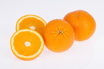oranges on white background