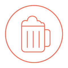 Mug of beer line icon.