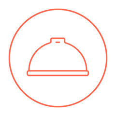 Restaurant cloche line icon.