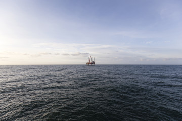 Oil platform during the day