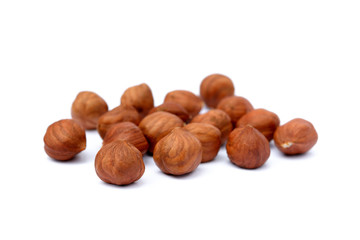 Healthy hazelnut isolated on white background