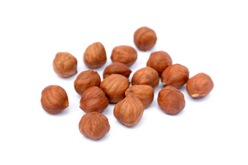 Healthy hazelnut isolated on white background