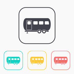 Vector color icon set of trailer house