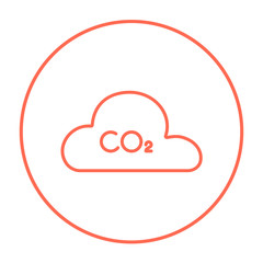 CO2 sign in cloud line icon.