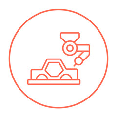 Car production line icon.
