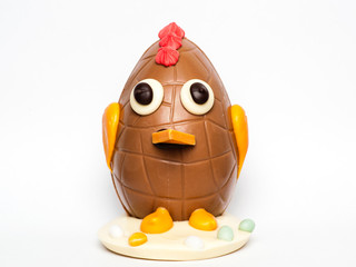 Easter egg decorated as a chicken