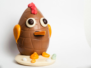 Easter egg decorated as a chicken