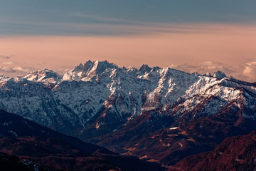 Fototapeta na wymiar Salzkammergut panorama from Hoellengebirge, Austria