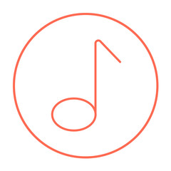 Music note line icon.