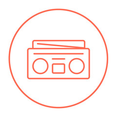 Radio cassette player line icon.