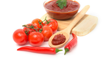 tomato sauce isolated on white background