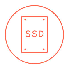 Solid state drive line icon.