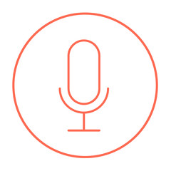 Retro microphone line icon.